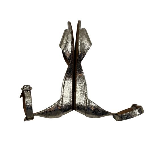 J. Crew Metallic Gold Demi-Wedge Ankle Strap Sandals Women's Size 8.5 - Picture 4 of 9